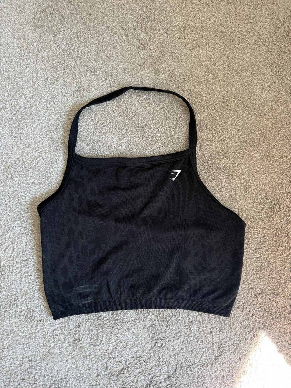 Gymshark Black Workout Top with Branded Care Tag